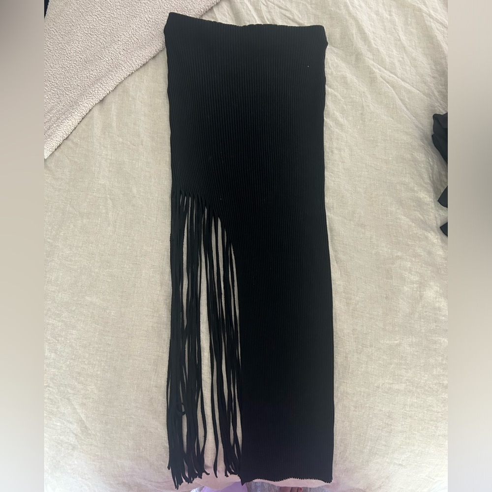Zara Fringe Midi Skirt